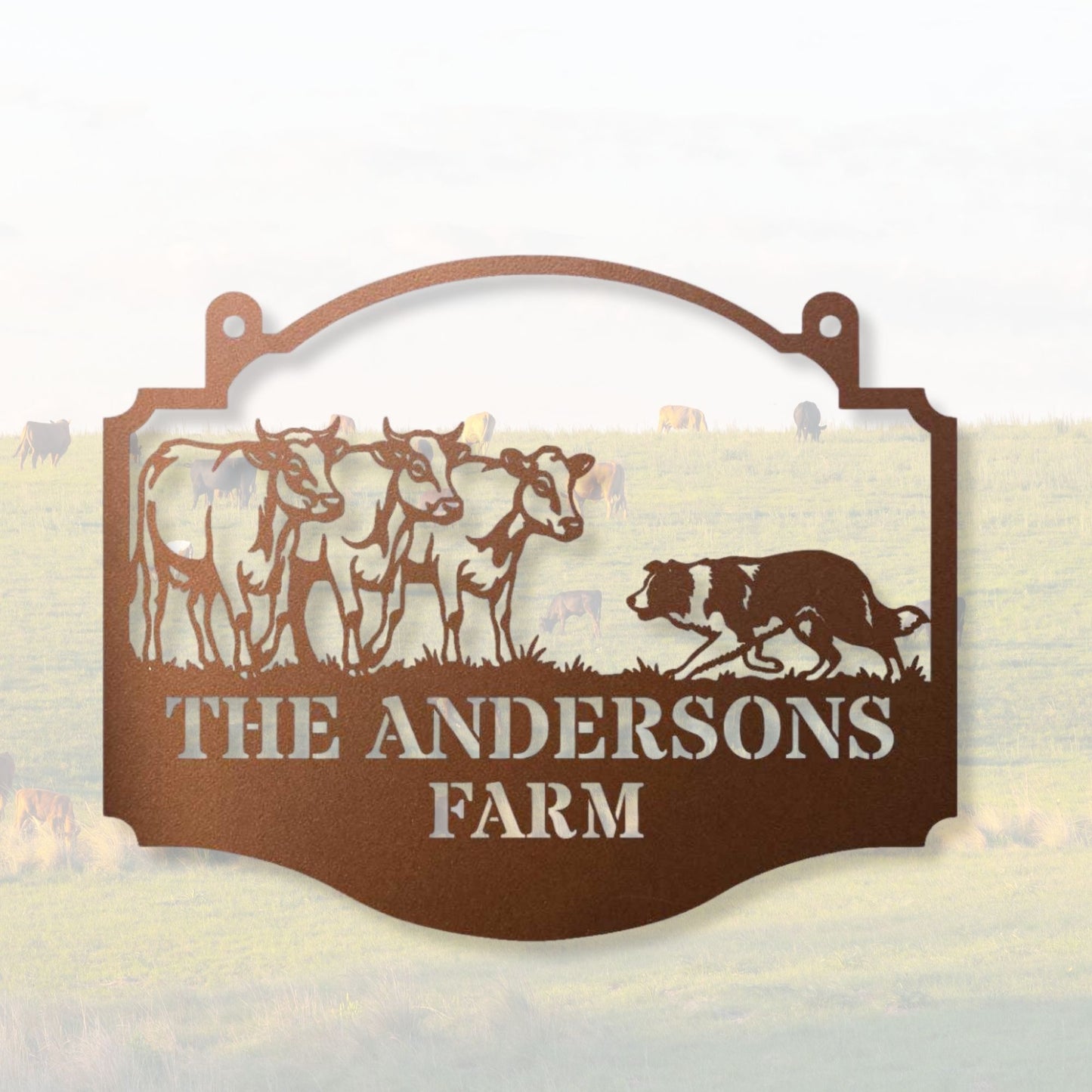 Metal Ranch Gate Sign Custom | Cattle Farm Name Sign | Exterior House Sign, Outdoor Metal Wall Art, Farmhouse Decor, Driveway Entry Sign