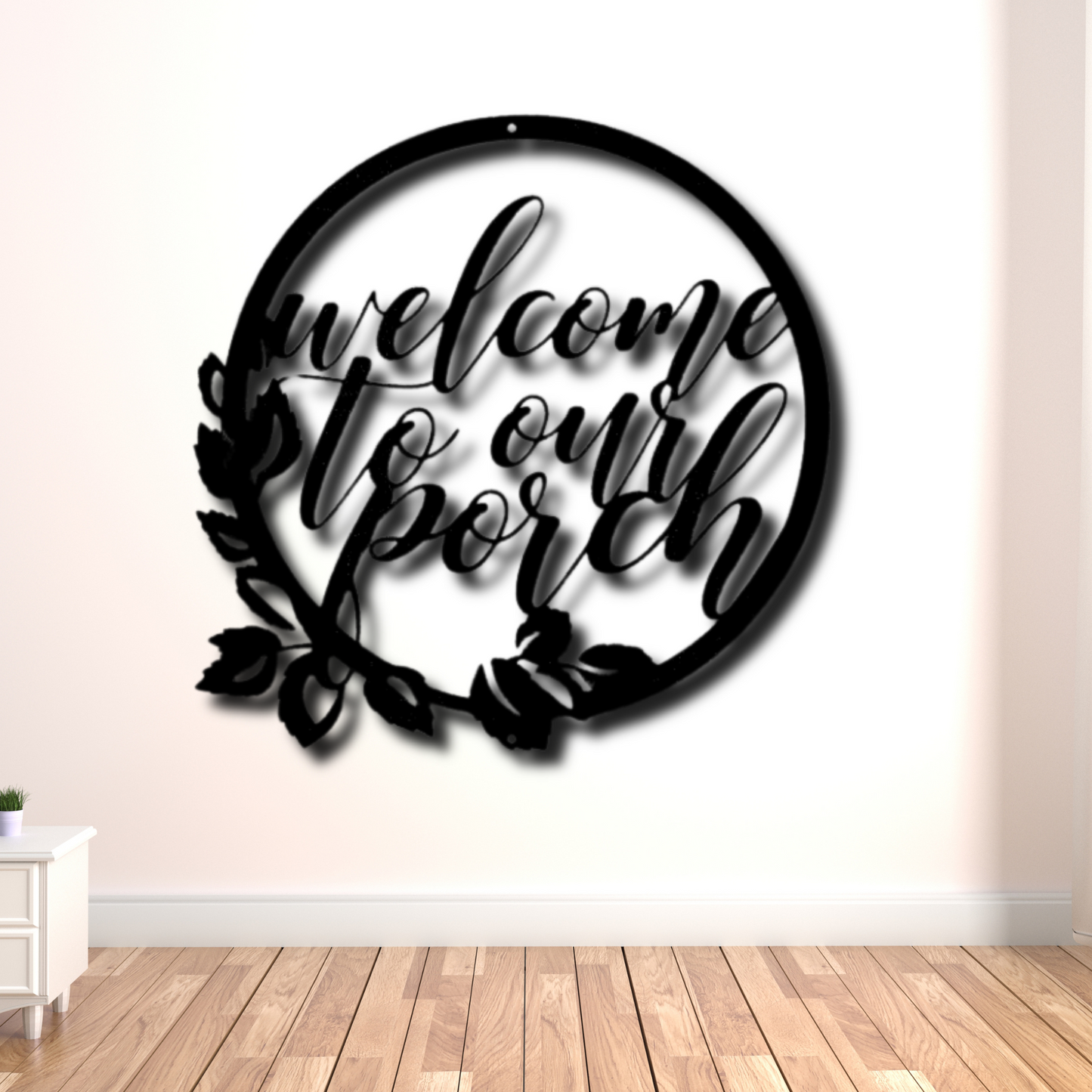 Welcome to Our Porch  Metal Steel Sign, Front Porch Wall Art Sign, Housewarming Gift For Retired Mother, Welcome Gift Art Monogram.