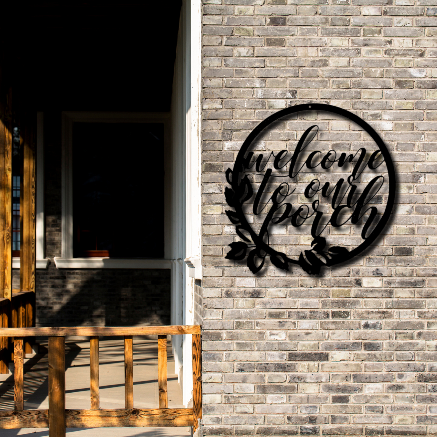 Welcome to Our Porch  Metal Steel Sign, Front Porch Wall Art Sign, Housewarming Gift For Retired Mother, Welcome Gift Art Monogram.