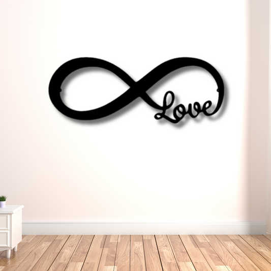 Infinite Love Metal Steel Sign, Infinite Love Wall Art Hanging, Housewarming Gift, Bedroom Wall Hanging, Anniversary Gift For A Married Couple.
