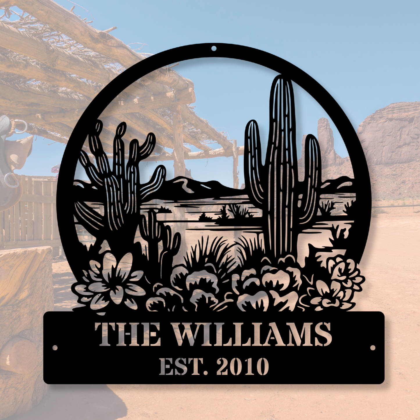 Personalized Cactus Metal Sign, Custom Cactus Decor, Metal Wall Art, Rustic Cactus Home Gift, Unique Cacti Office Decor