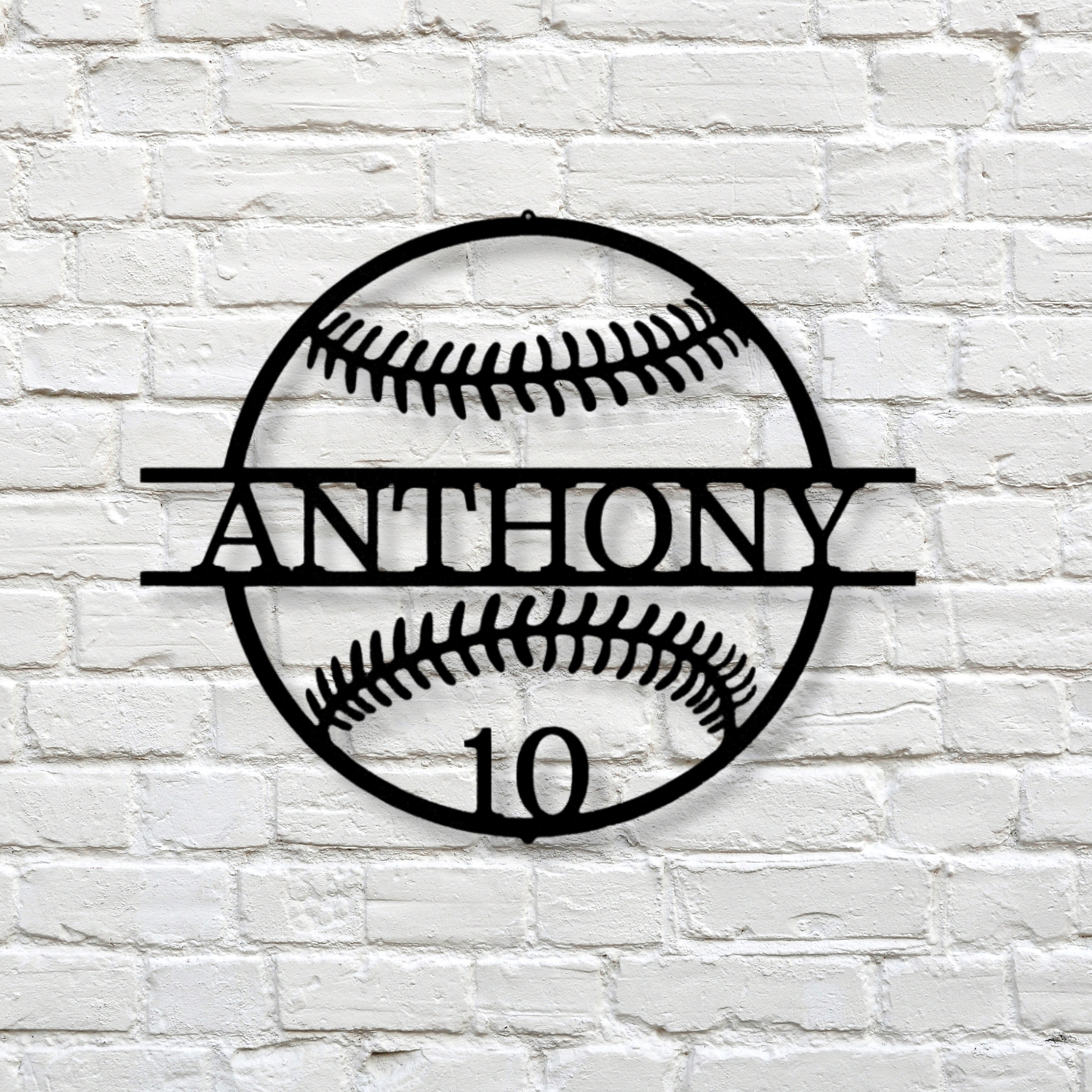 Custom Name and Number Baseball Metal Sign, Personalized Baseball Player Name Sign, Birthday Gift For Son, Little League Baseball Monogram.