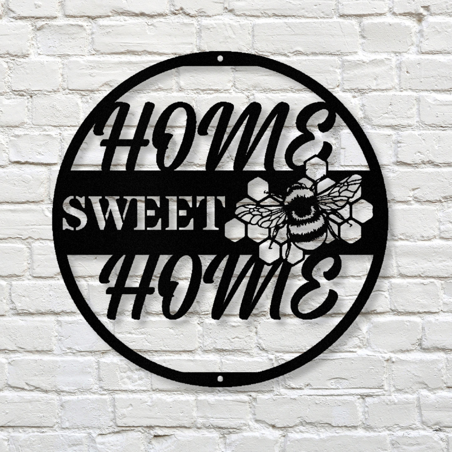 Welcome Home Bee Metal Sign, House Warming Gift, Wedding Gift, Large Wall Hanging Sign, Patio Entrway Metal Sign, Welcome Sign