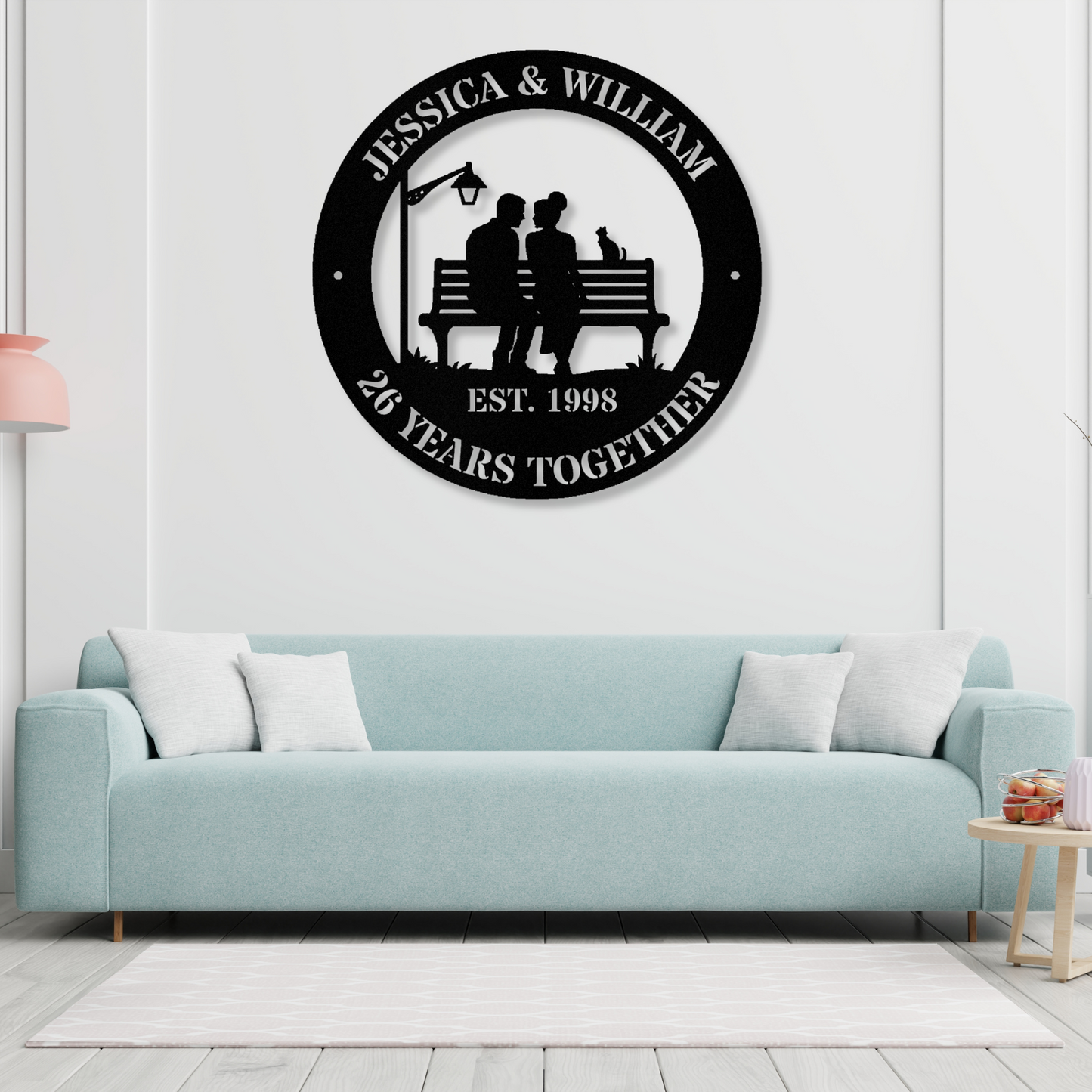 Personalized Anniversary Metal Sign, Custom Couples Name Metal Sign, Anniversary Couple Gift, Established Sign, Family Name Sign