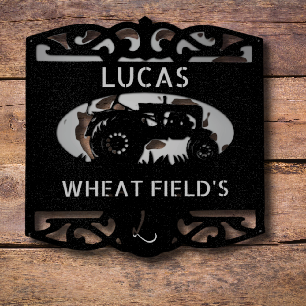 Custom Classic Tractor Metal Sign, Personalized Classic Tractor Monogram, Outdoor Wall Hangings, Birthday Gift For Farmer Dad, Meaningful Gift.