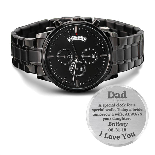 Custom Name Dad Wedding Watch, Dad Wedding Gift From Daughter, Wedding Day Gift, Parent Gift, Personalized  Wedding Watch