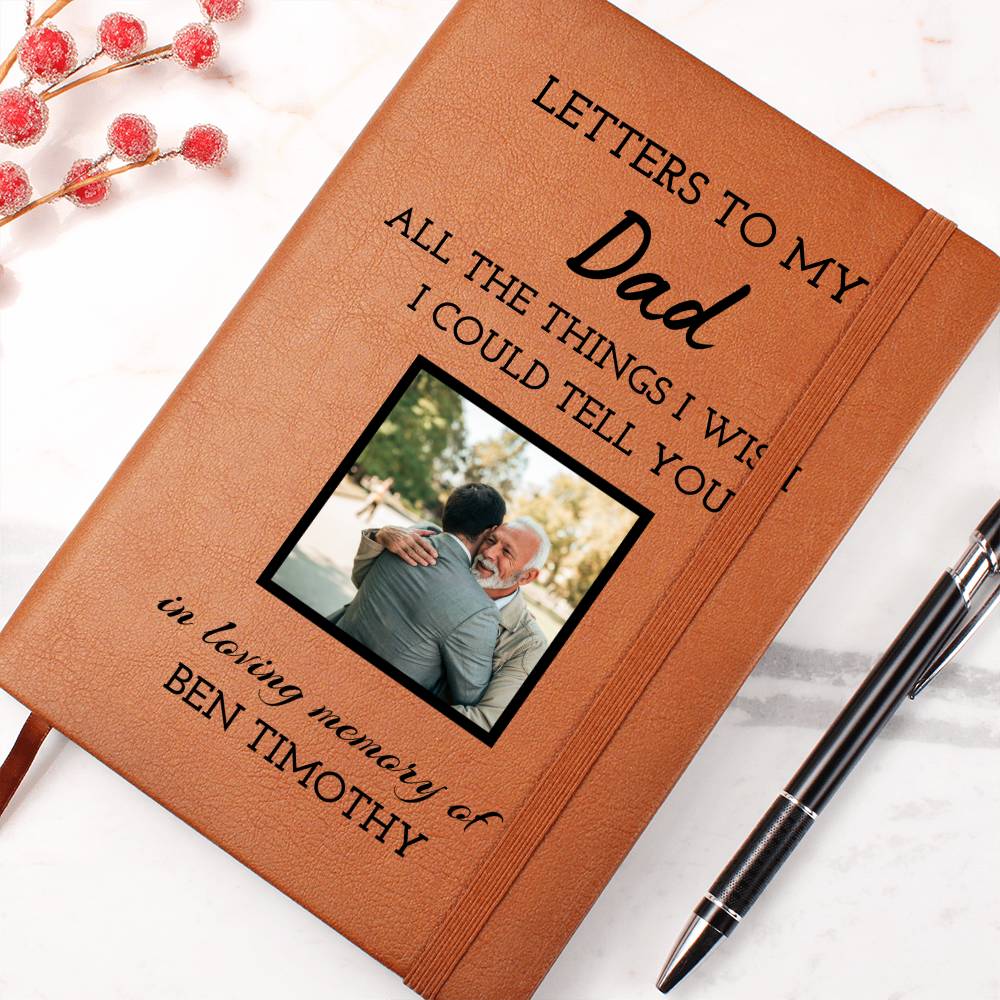 Loss of Dad Photo Memorial Journal, Father In Heaven Gift, Dad Remembrance Photo Journal, Sympathy Gift, Grief Journal Letters to Dad