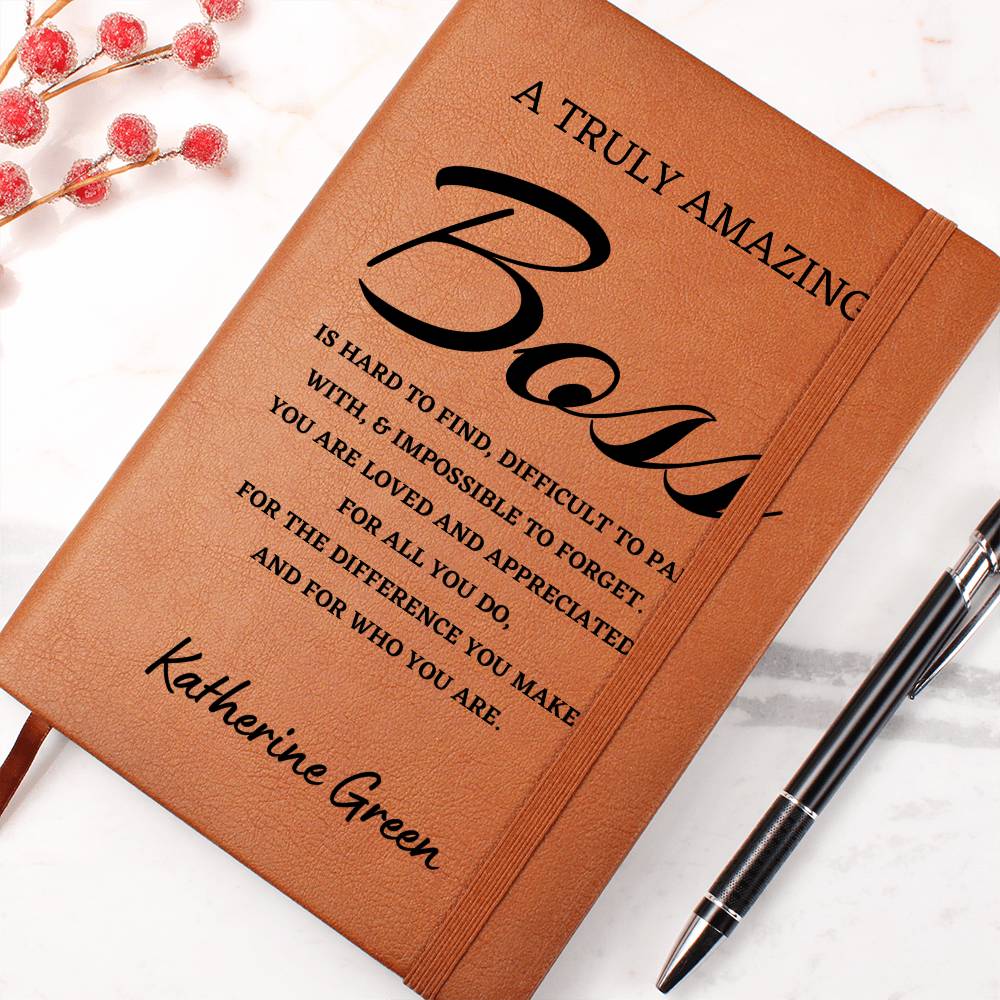 Personalized Boss Journal, Difference Maker Journal, Custom Name Leather Journal, Gift for a Boss, Appreciation Gift, Birthday Gift.