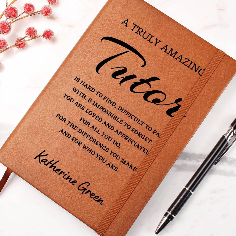 Personalized Tutor Journal, Difference Maker Journal, Custom Name Leather Journal, Gift for a Tutor, Appreciation Gift, Birthday Gift.