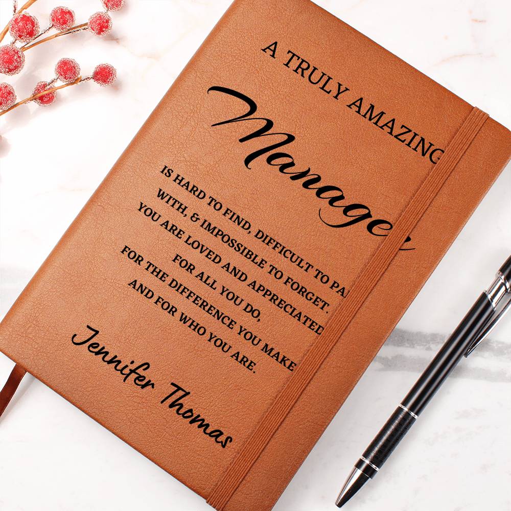 Personalized Manager Journal, Difference Maker Journal, Custom Name Leather Journal, Gift for a Manager, Appreciation Gift, Birthday Gift