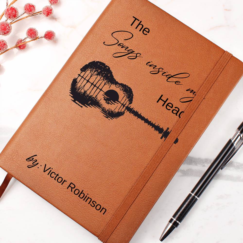 Customized Songwriter Leather Journal, Songs Inside My Head Notebook, Musician Notebook Songwriting Journal, Guitarist Gifts