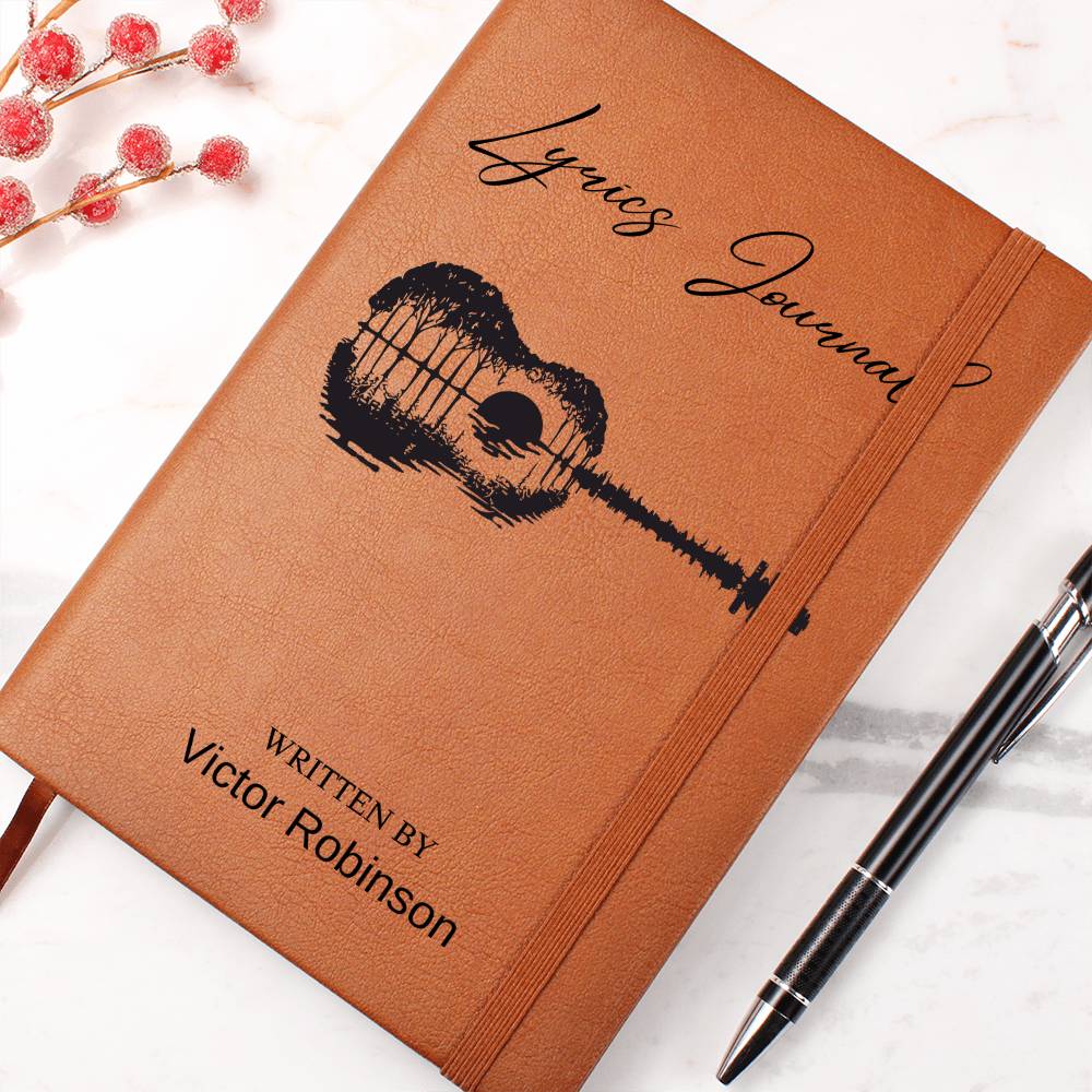 Personalized Lyric Journal, Leather Lyrics Notebook, Muscian Songwriting Journal, Customized Songwriters Notebook, Musicians Gift Ideas