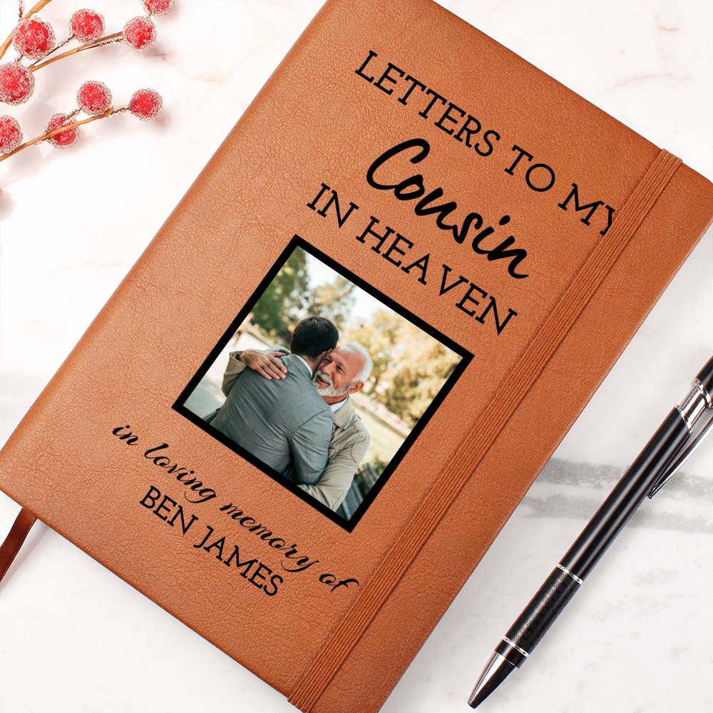 Cousin Remembrance Photo Journal, Cousin In Heaven Gift, Loss of a Cousin Memorial Photo Journal, Sympathy Gift, Grief Journal Letters to Cousin