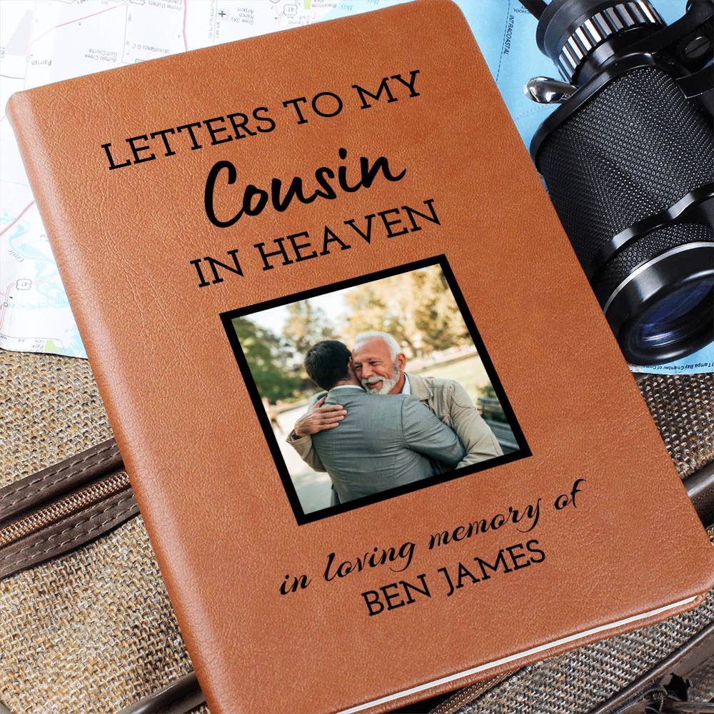 Cousin Remembrance Photo Journal, Cousin In Heaven Gift, Loss of a Cousin Memorial Photo Journal, Sympathy Gift, Grief Journal Letters to Cousin