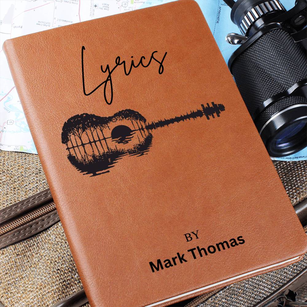 Personalized Leather Lyrics Notebook Journal, Songwriting Muscian Journal, Gift for Music Lovers, Music Teacher Gift, Custom Guitarist Gift