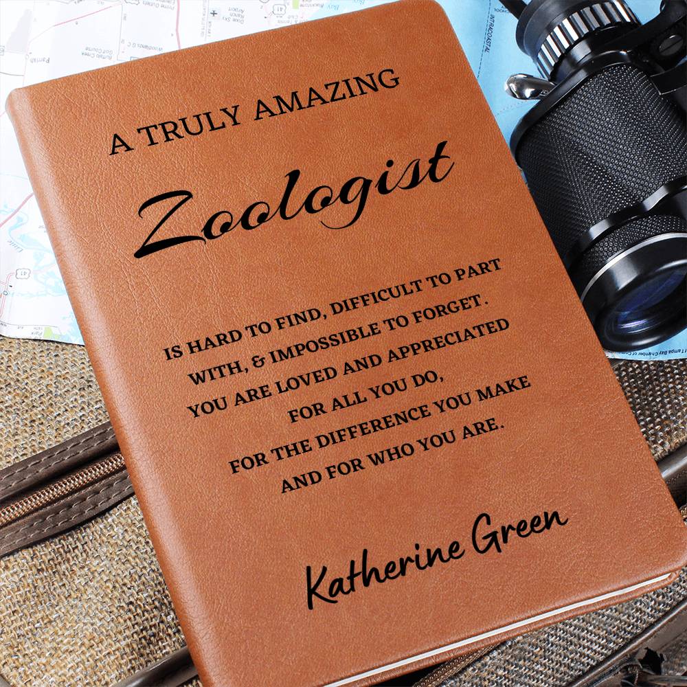 Personalized Zoologist Journal, Difference Maker Journal, Custom Name Leather Journal, Gift for a Zoologist, Appreciation Gift, Birthday Gift