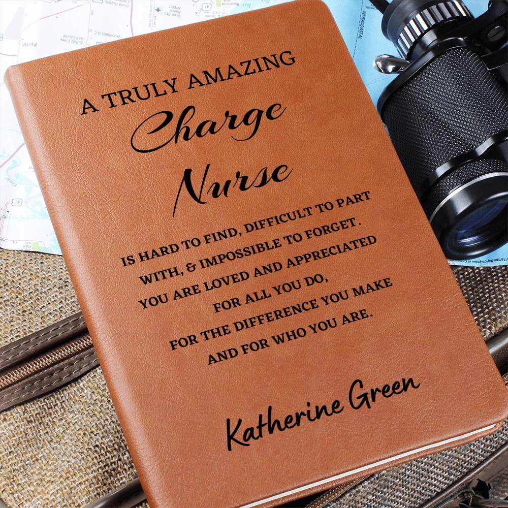 Personalized Charge Nurse Journal, Difference Maker Journal, Custom Name Leather Journal, Gift for a Charge Nurse, Appreciation Gift, Birthday Gift