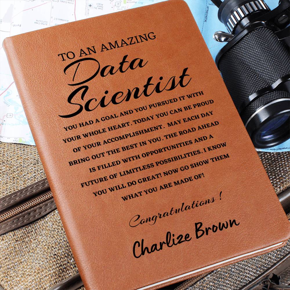 To A New Data Scientist Journal, Custom Leather Journal, Data Scientist Graduation Gift, Personalized Name Journal, New Data Scientist Appreciation Gift, New Job Gift