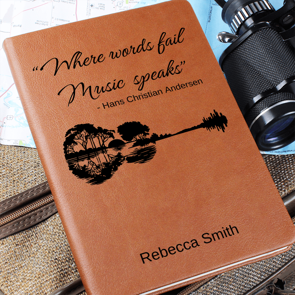 Where Words Fail Lyrics Notebook Journal, Songwriting Muscian Journal, Gift for Music Lovers, Music Teacher Gift, Custom Guitarist Gift
