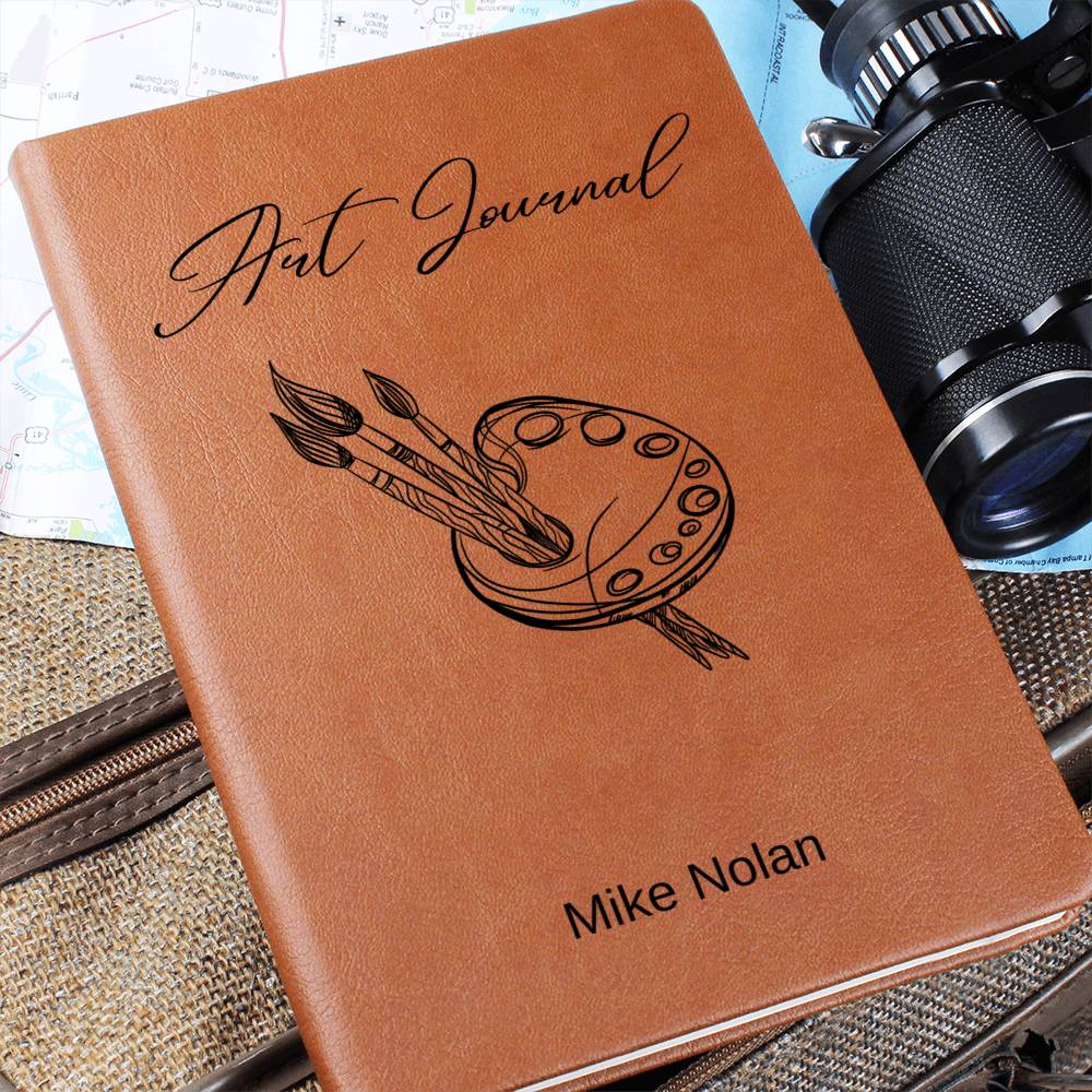 Personalized Landscape Sketches, Custom  Leather Journal For Artists, Vegan Notebook Gift, Unique Leather Art Book