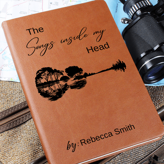Songs Inside My Head Notebook, Musician Notebook, Customized Songwriter Leather Journal,  Songwriting Journal, Guitarist Gifts For Music Lovers