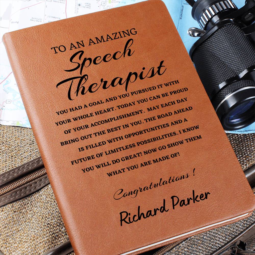 To A New Speech Therapist Journal, Custom Leather Journal, Speech Therapist Graduation Gift, Personalized Name Journal, New Speech Therapist Appreciation Gift, New Job Gift.