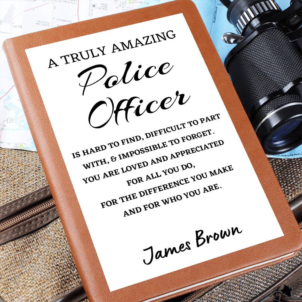 Personalized Police Officer Journal, Difference Maker Journal, Custom Name Leather Journal, Gift for a Police Officer, Appreciation Gift, Birthday Gift.