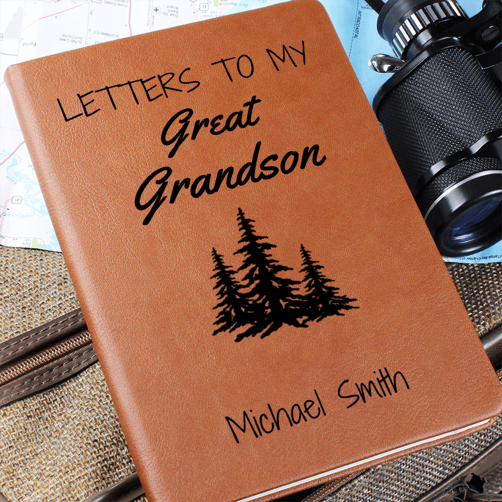Letters To My Great Grandson Journal As I Watch You Grow, Legacy Journal to Grandchildren, Personalized Great Grandson Journal