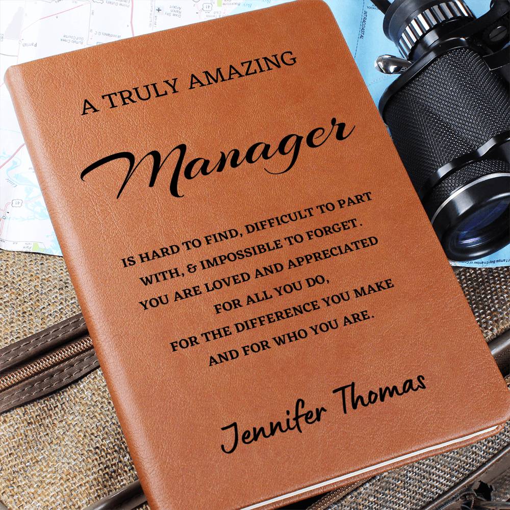 Personalized Manager Journal, Difference Maker Journal, Custom Name Leather Journal, Gift for a Manager, Appreciation Gift, Birthday Gift