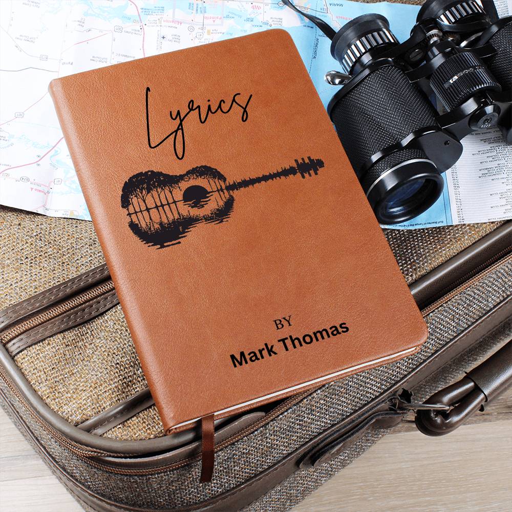 Personalized Leather Lyrics Notebook Journal, Songwriting Muscian Journal, Gift for Music Lovers, Music Teacher Gift, Custom Guitarist Gift