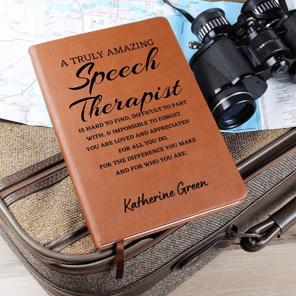 Personalized Speech Therapist Journal, Difference Maker Journal, Custom Name Leather Journal, Gift for a Speech Therapist, Appreciation Gift, Birthday Gift