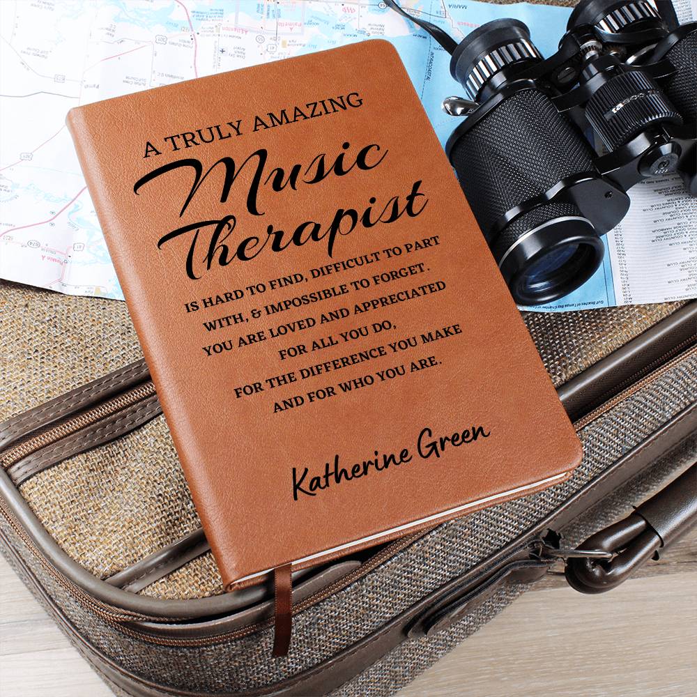 Personalized Music Therapist Journal, Difference Maker Journal, Custom Name Leather Journal, Gift for a Music Therapist, Appreciation Gift, Birthday Gift.