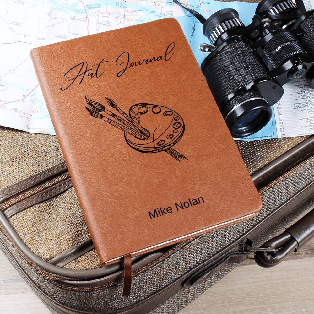 Personalized Landscape Sketches, Custom  Leather Journal For Artists, Vegan Notebook Gift, Unique Leather Art Book