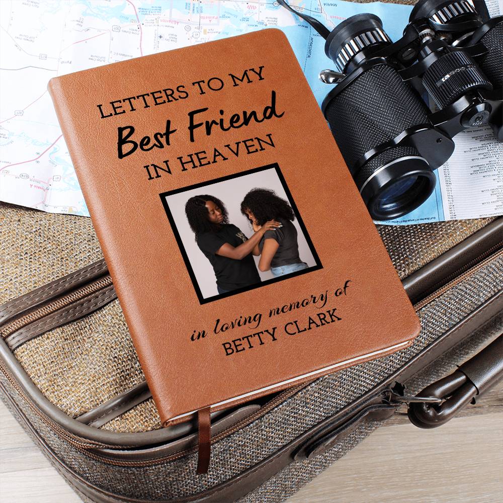 Friend Remembrance Photo Leather Journal, Best Friend In Heaven Gift, Loss of Best Friend Photo Memorial Journal, Sympathy Gift, Grief Journal Letters