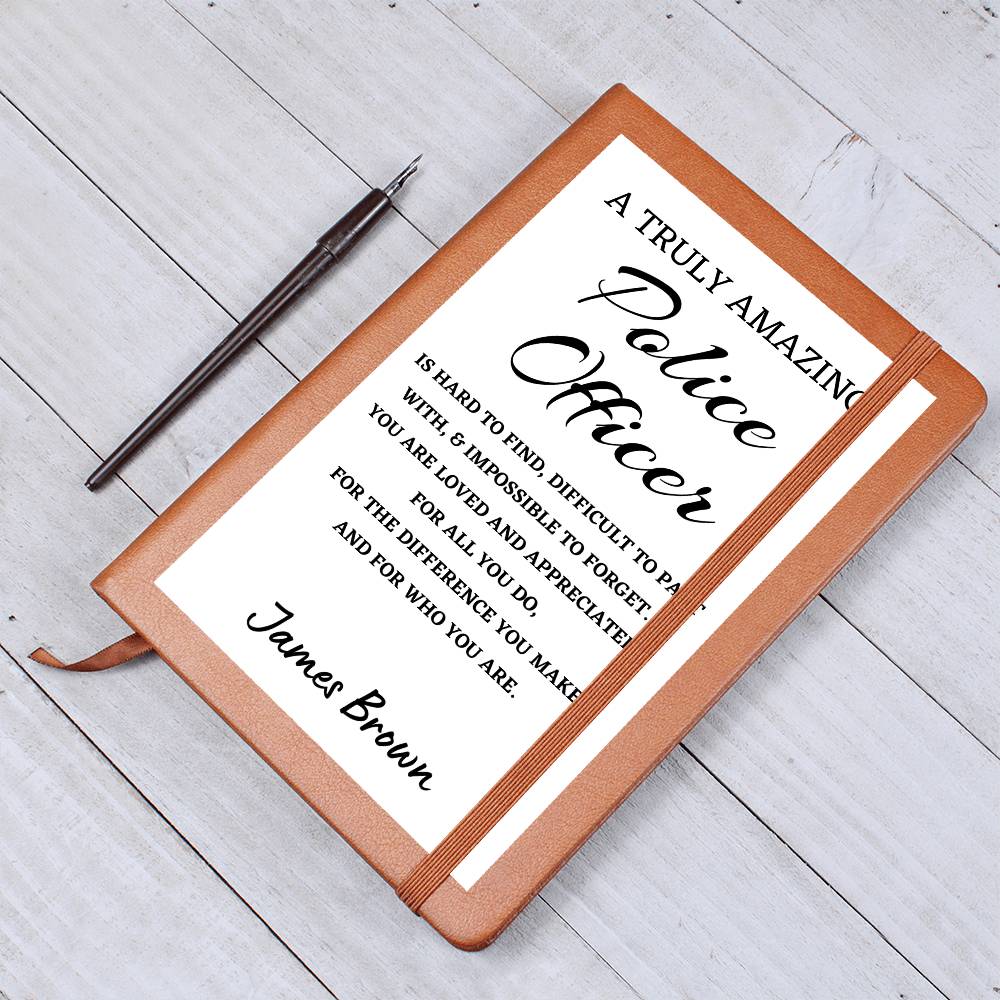 Personalized Police Officer Journal, Difference Maker Journal, Custom Name Leather Journal, Gift for a Police Officer, Appreciation Gift, Birthday Gift.