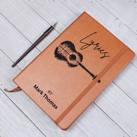 Personalized Leather Lyrics Notebook Journal, Songwriting Muscian Journal, Gift for Music Lovers, Music Teacher Gift, Custom Guitarist Gift