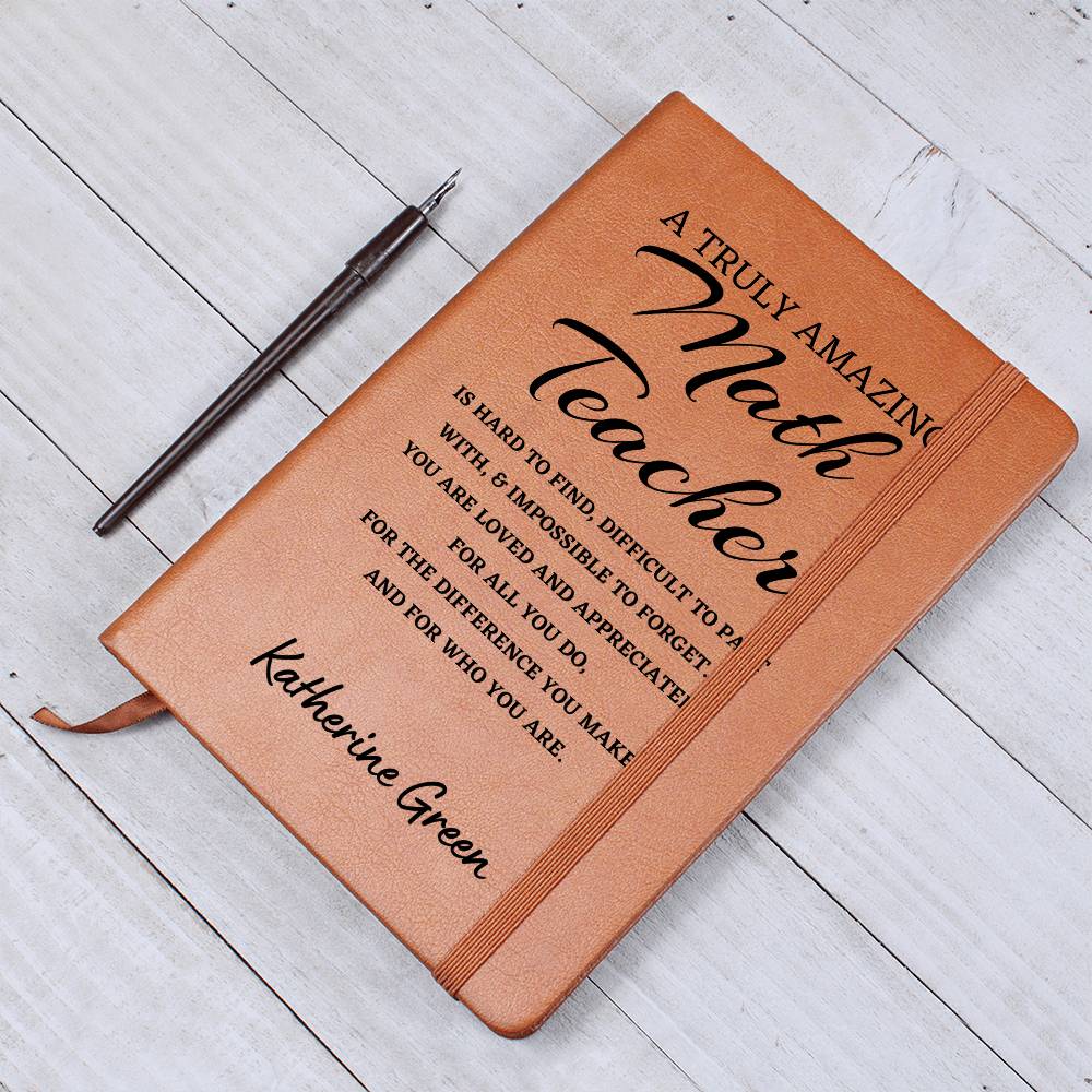 Personalized Math Teacher Journal, Difference Maker Journal, Custom Name Leather Journal, Gift For a Math Teacher, Appreciation Gift, Birthday Gift