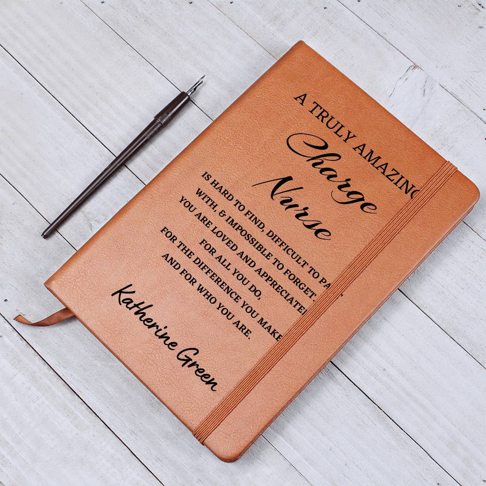 Personalized Charge Nurse Journal, Difference Maker Journal, Custom Name Leather Journal, Gift for a Charge Nurse, Appreciation Gift, Birthday Gift