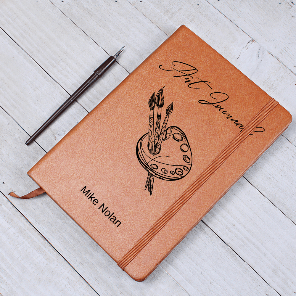 Personalized Landscape Sketches, Custom  Leather Journal For Artists, Vegan Notebook Gift, Unique Leather Art Book