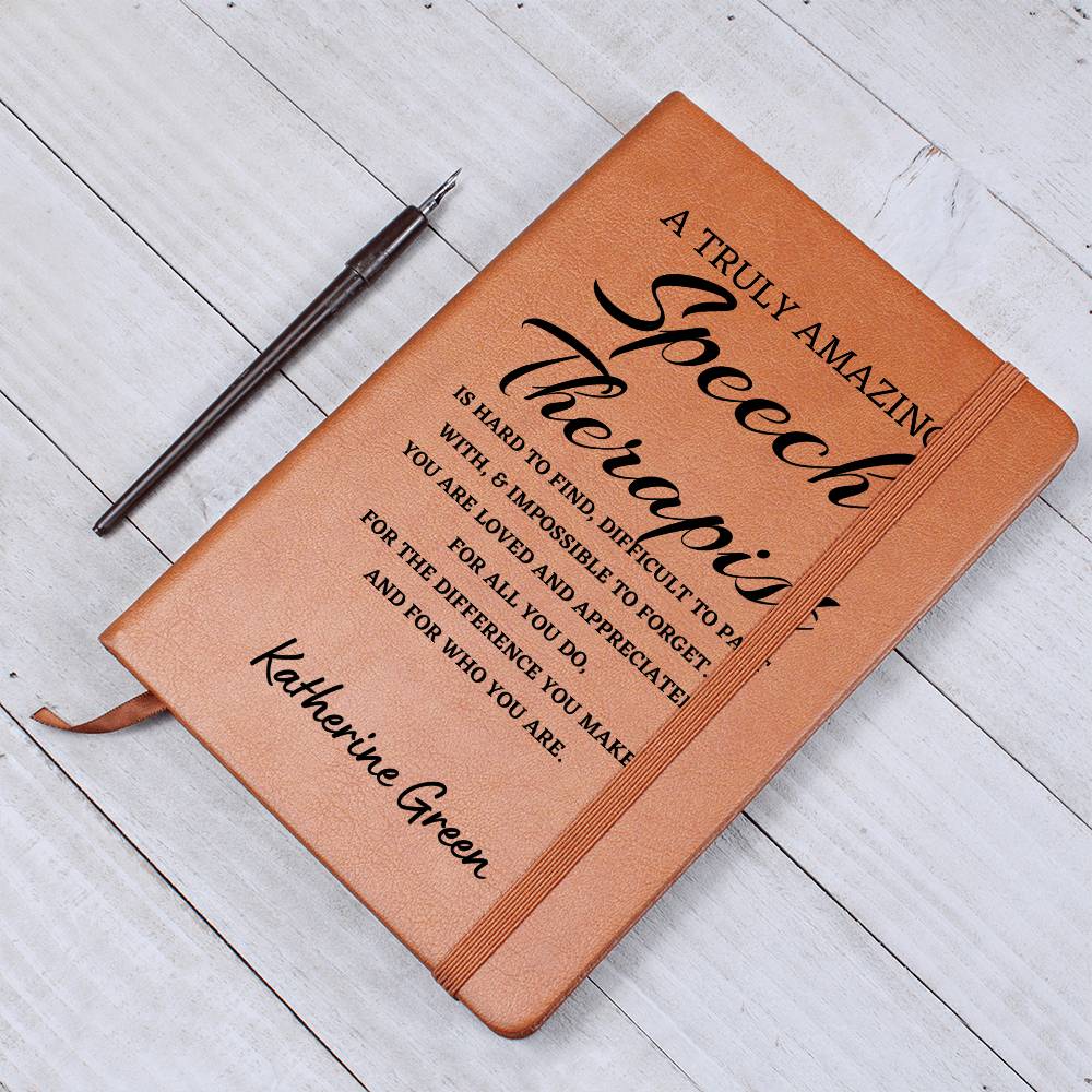 Personalized Speech Therapist Journal, Difference Maker Journal, Custom Name Leather Journal, Gift for a Speech Therapist, Appreciation Gift, Birthday Gift