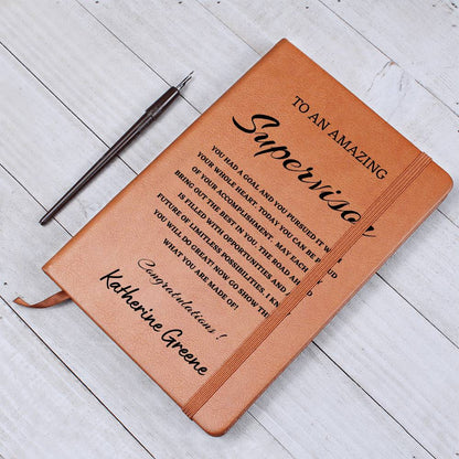 To A New Supervisor Journal, Custom Leather Journal, Supervisor Graduation Gift, Personalized Name Journal, New Supervisor Appreciation Gift, New Job Gift