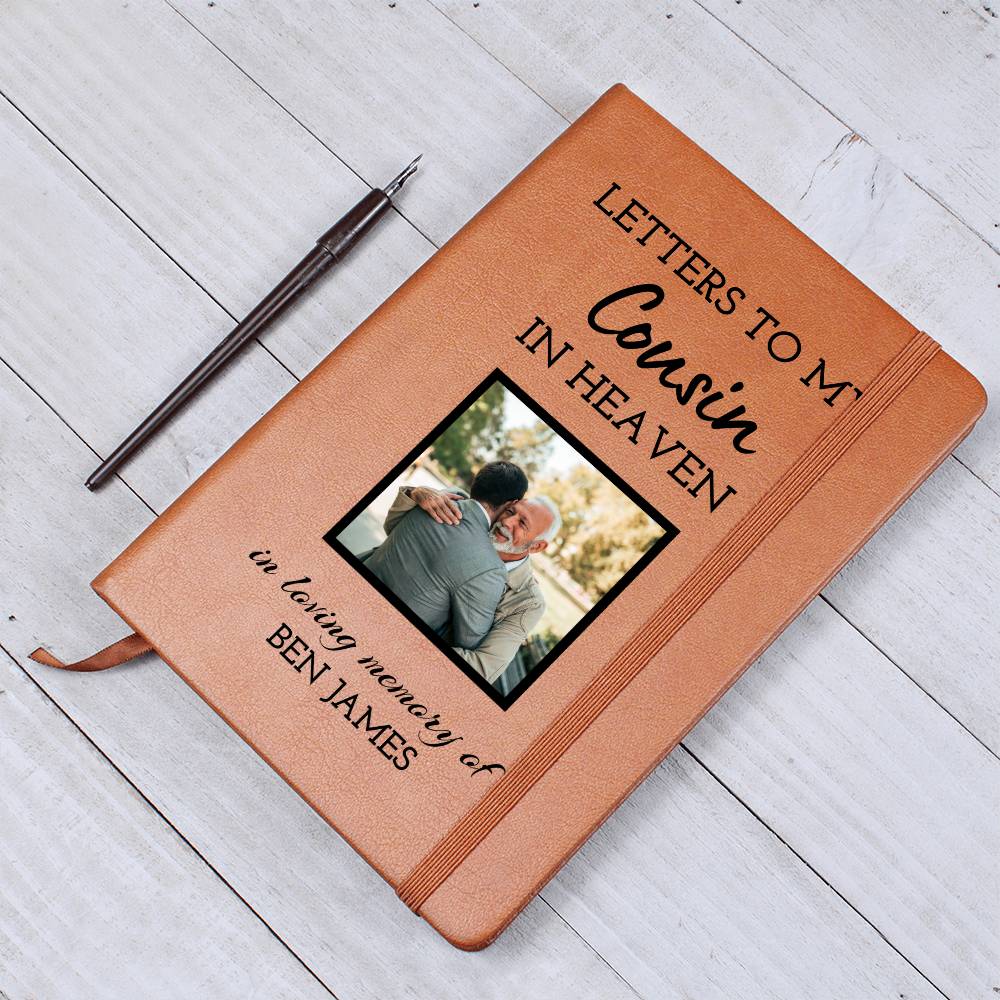 Cousin Remembrance Photo Journal, Cousin In Heaven Gift, Loss of a Cousin Memorial Photo Journal, Sympathy Gift, Grief Journal Letters to Cousin