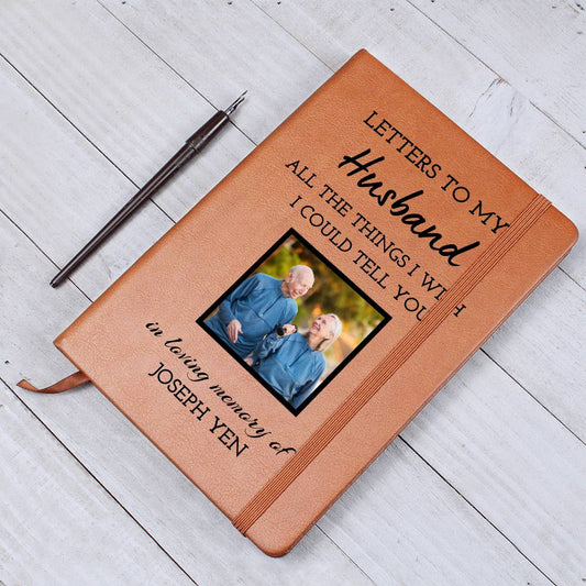 Loss of Husband Gift, Photo Memorial Journal, Letters to Husband Grief Journal, Husband Memorial Gift, Sympathy Gift for Widow