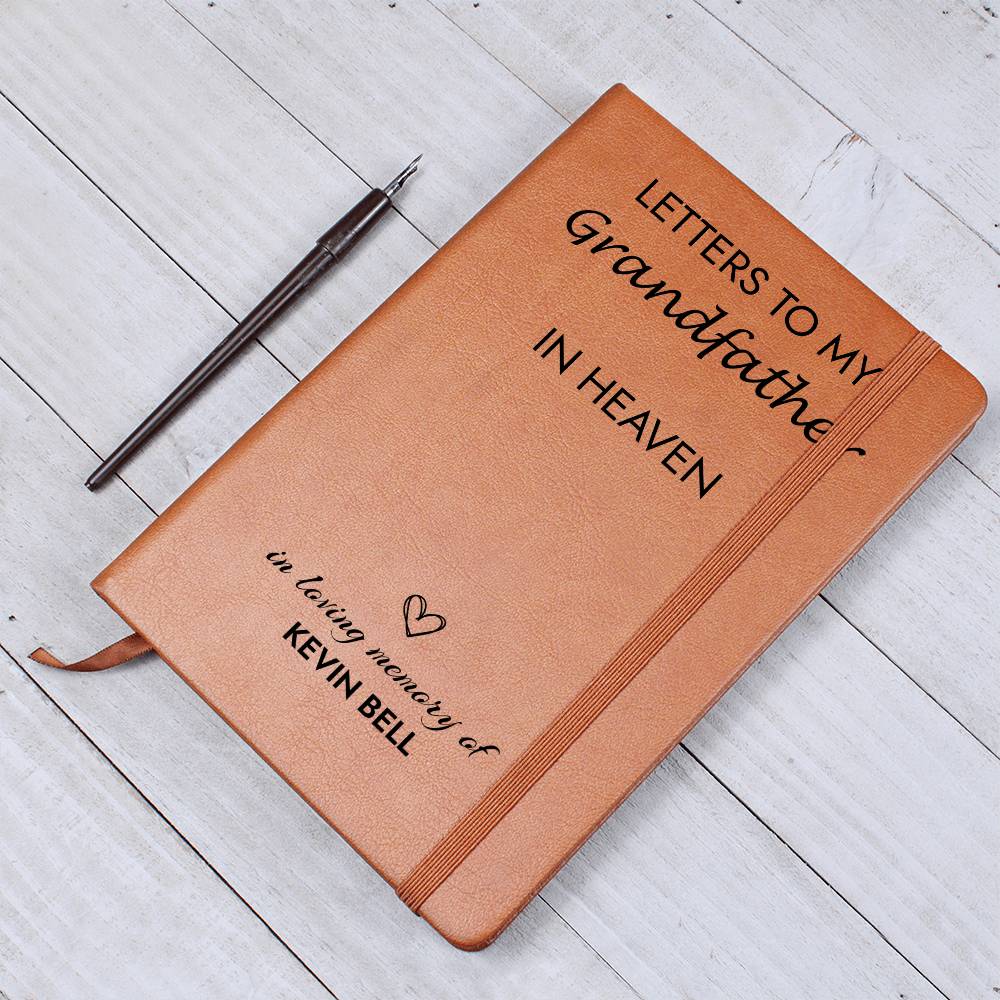 Grandfather Remembrance Leather Journal, Grandpa In Heaven Gift, Loss of Grandfather Memorial Journal, Sympathy Gift for Loss Of Grandfather, Grief Journal Letters