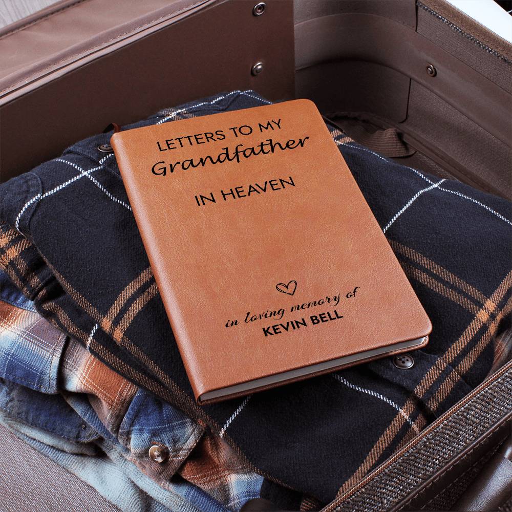 Grandfather Remembrance Leather Journal, Grandpa In Heaven Gift, Loss of Grandfather Memorial Journal, Sympathy Gift for Loss Of Grandfather, Grief Journal Letters