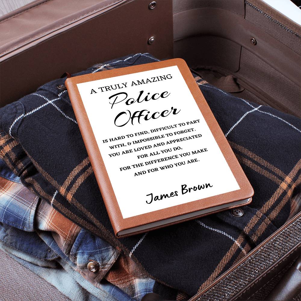 Personalized Police Officer Journal, Difference Maker Journal, Custom Name Leather Journal, Gift for a Police Officer, Appreciation Gift, Birthday Gift.