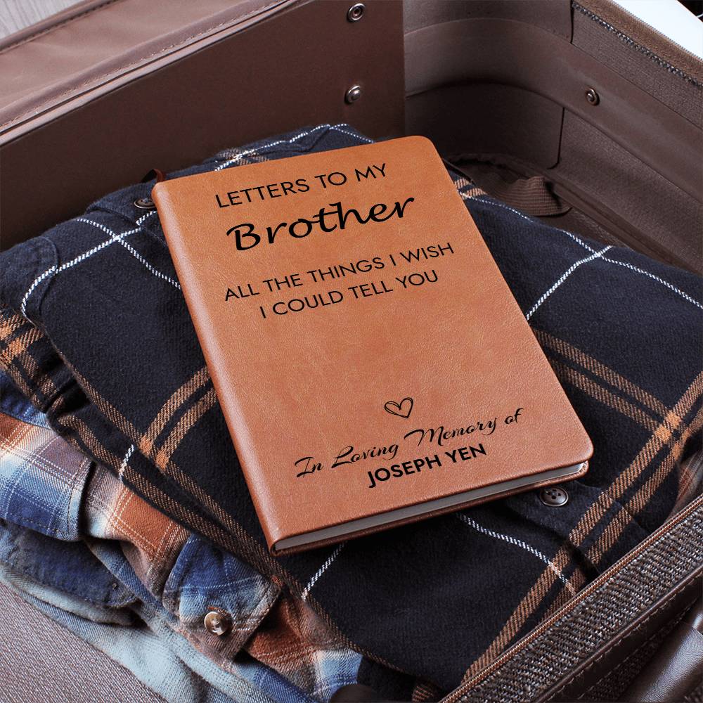 Loss of Brother Memorial Journal, Brother In Heaven Gift, Brother Remembrance Journal, Sympathy Gift for Loss Of Brother, Grief Journal Letters to Brother