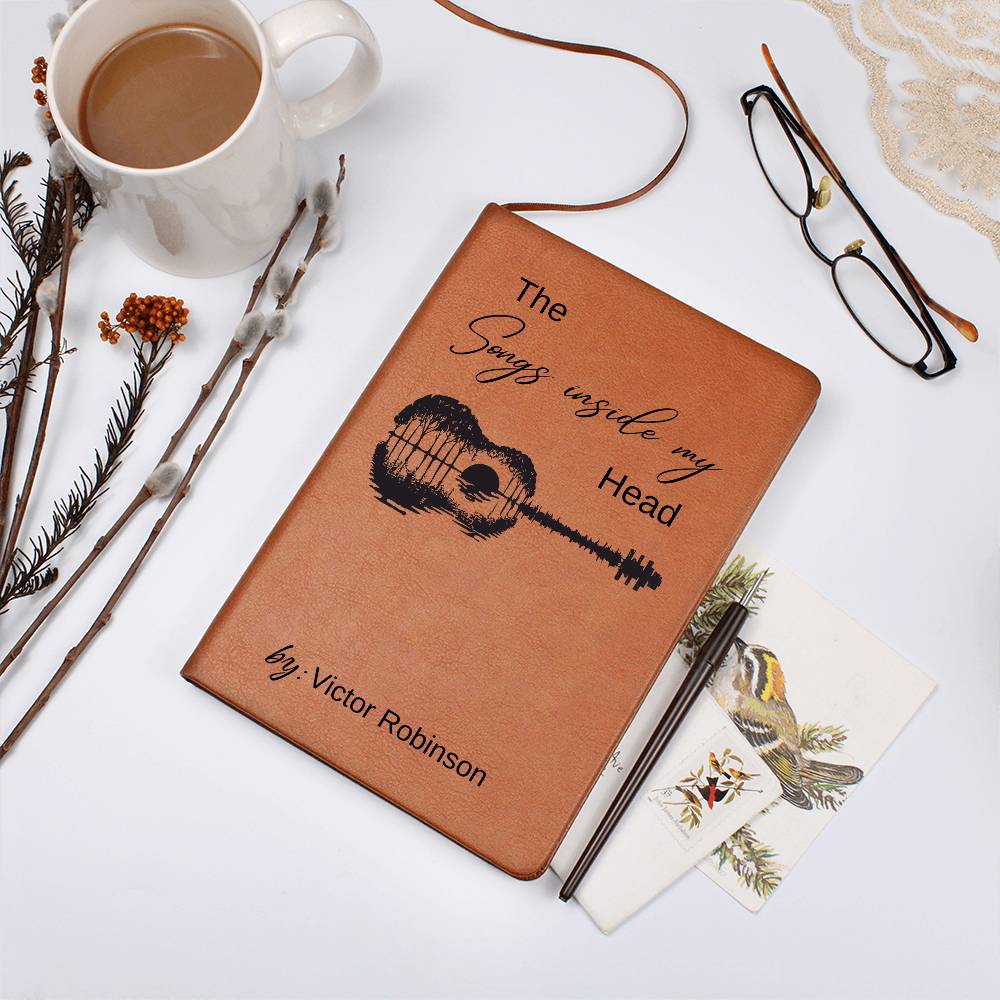 Customized Songwriter Leather Journal, Songs Inside My Head Notebook, Musician Notebook Songwriting Journal, Guitarist Gifts