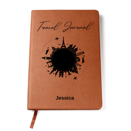 Custom Travel Journal, Personalized Adventure Journal, Vegan Travel Diary, Engraved Bucket List, 1st Anniversary Gift, Travel Gift