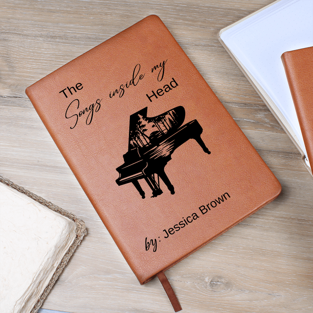 Pianist Gifts For Musicians, Songs Inside My Head Notebook, Musician Notebook, Customized Songwriter Leather Journal, Songwriting Journal